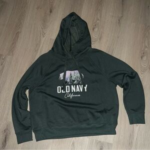 Old Navy California Bear Graphic Hoodie Green Sweatshirt Women’s Large